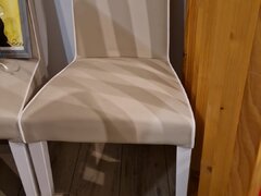 Scaun lemn masiv si tapiterie piele sintetica
